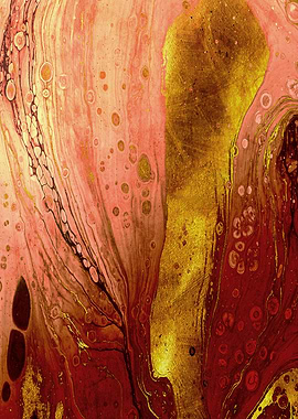 Golden and Red Abstract 2