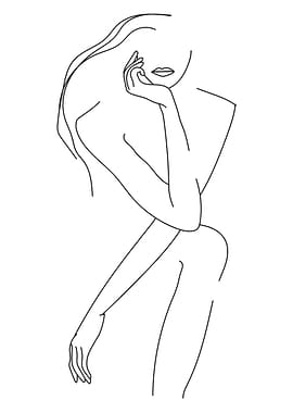 One Line Art Woman