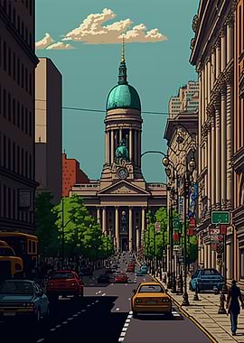Belgrade pixel art