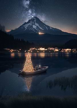 Christmas Village at Night