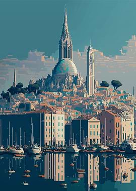 Marseille pixel art