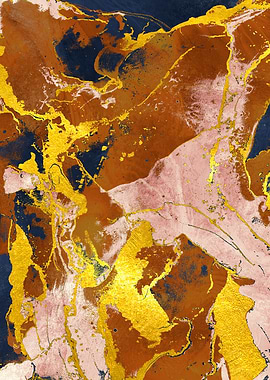 Golden Navy Abstract 1