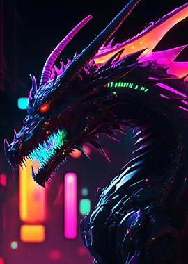 Neon Robot Dragon