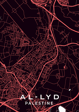 Al Lyd Palestine Map Art