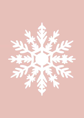 Snowflake White on Pink