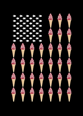 Ice Cream American Flag
