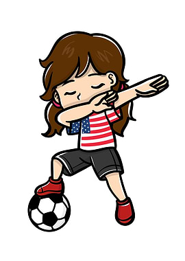 Dabbing Girl Soccer Player