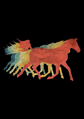 Horse Retro Vintage Color