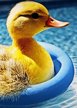 Baby Ducks Are Swimming