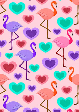Flamingo love pattern