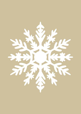 Snowflake White on Beige