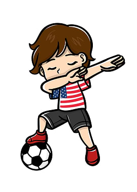 Dabbing Boy Soccer Player