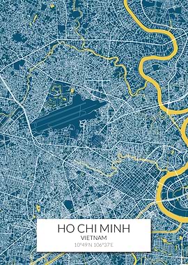 Ho Chi Minh Map Blue