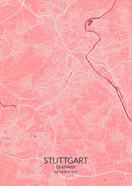Stuttgart Pink Rose Map