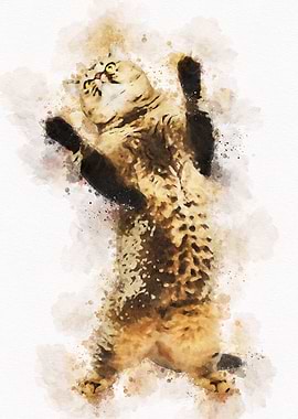 Vintage Cat Watercolor