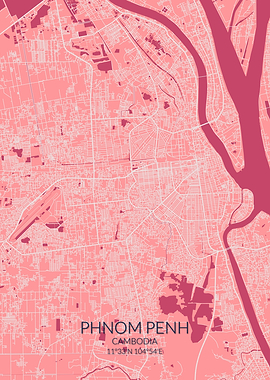 Phnom Penh Pink Rose Map