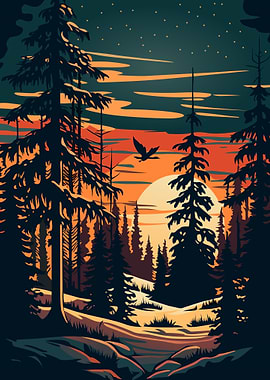 Canadian snowy landscape