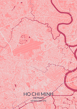 Ho Chi Minh Pink Rose Map