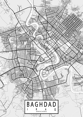 Baghdad City Map Light