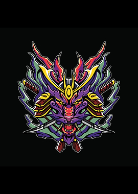 Head dragon fire samurai