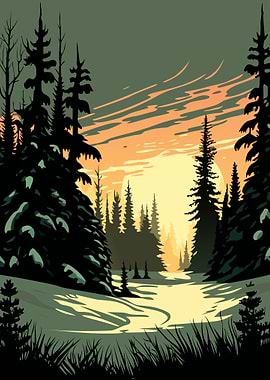 Canadian snowy landscape