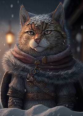 Vintage Viking Cat Lord