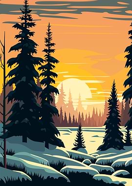 Canadian snowy landscape