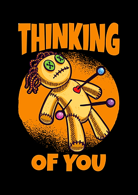 Funny Voodoo Doll Thinking