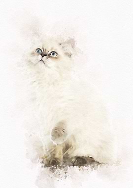 Watercolor Cat Cute