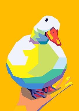 swing gently duck on palm