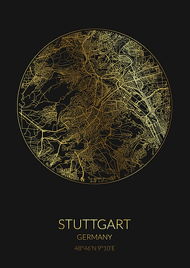 Stuttgart Black Gold Map