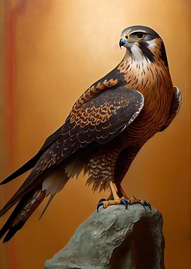 Peregrine falcon Oil paint