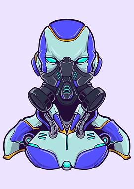 Cyberpunk robo halfbody