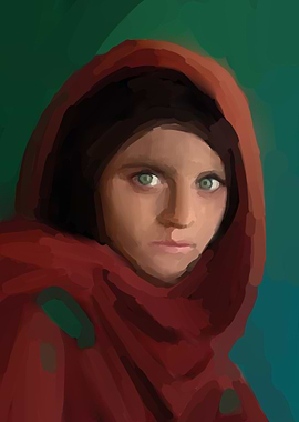 girl afganistan painting