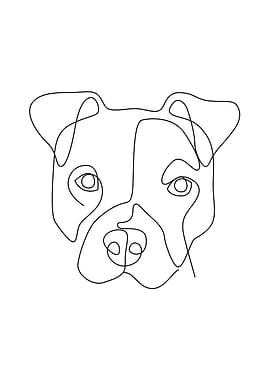 American Bull dog line art