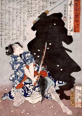 Ukiyo e Samurai The Shadow