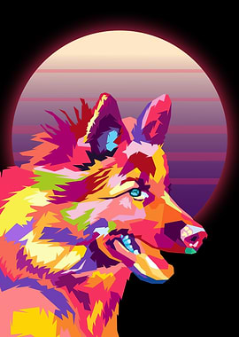 german shepherd retro