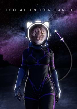 Funny Space Cat