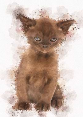 Cute Cat Watercolor