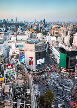 Shibuya crossing and city
