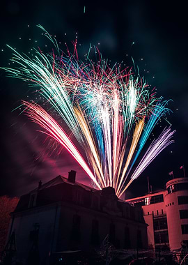 Fireworks in the city