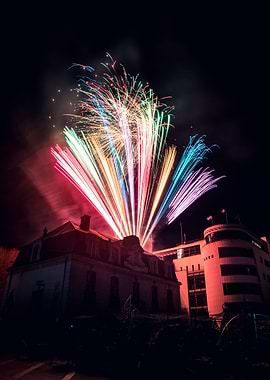 Fireworks in the city