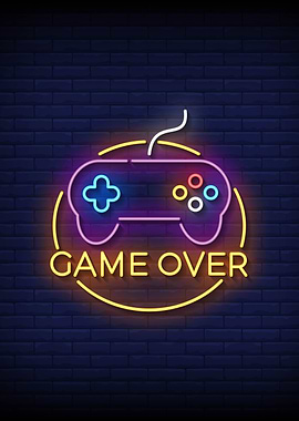 Game Over Neon Sign
