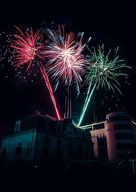 Fireworks in the city