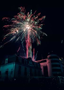Fireworks in the city