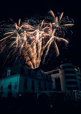 Fireworks in the city