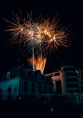 Fireworks in the city