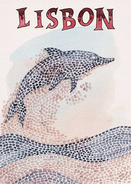 Lisbon dolphin sidewalk