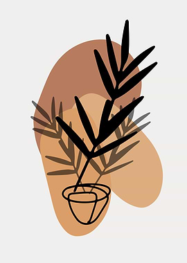 Botanical leaf floral vase