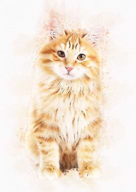 Cute Cat Watercolor